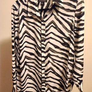 Banana Republic Zebra Print Blouse, Size Medium